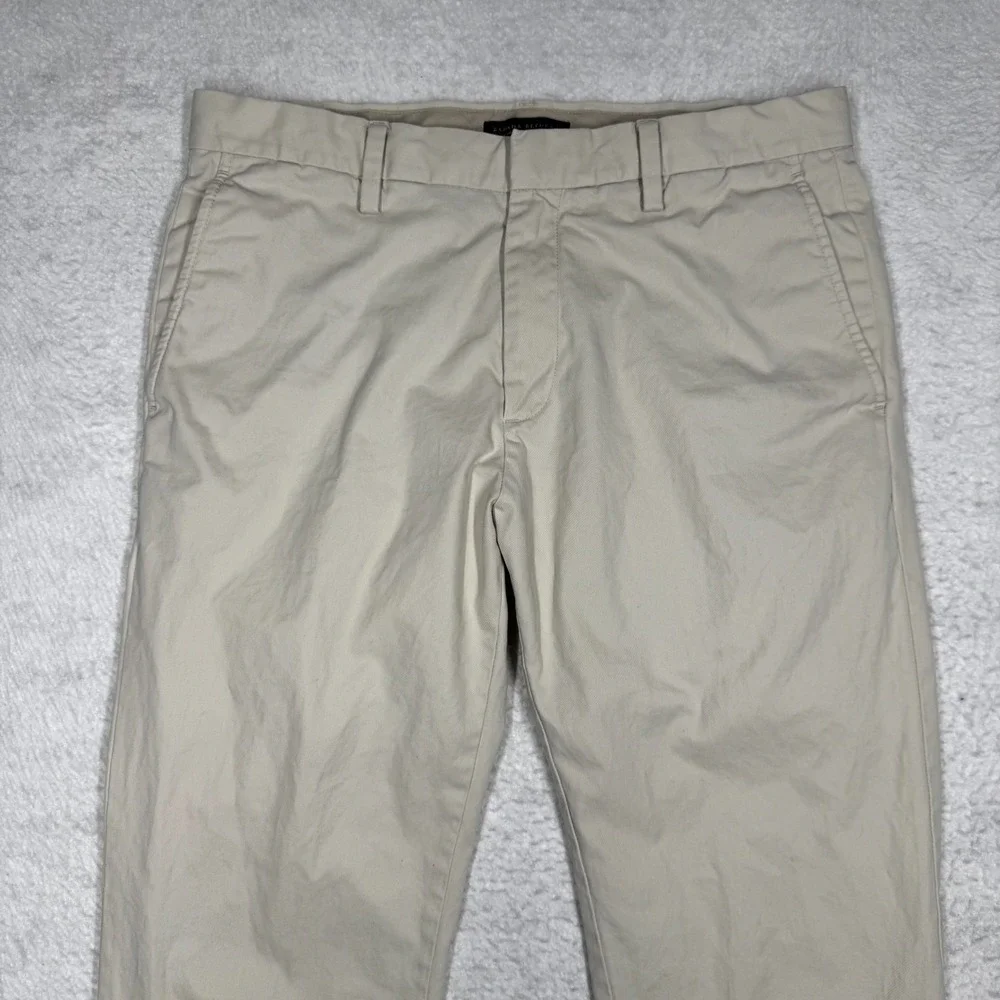 Banana Republic Emerson Flat Front All‎ Cotton Chino Pants Ivory Men's 33x32